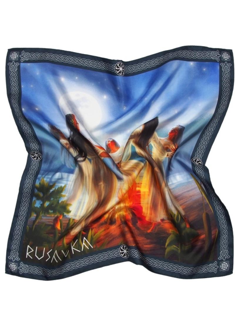 AD7-074 Jedwabna apaszka damska, Rusa�ka 68x68cm
